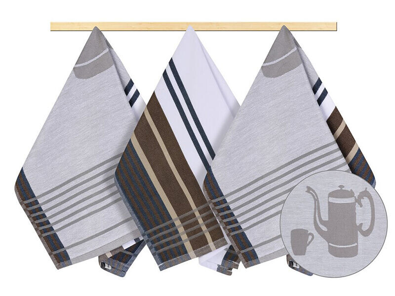 Kuchyňská utěrka 50x70cm šedá konvička 